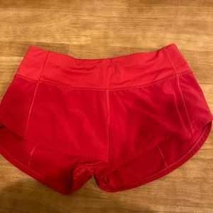 Lululemon- Low rise speed ups. ( Size 2 ) inseam of 2.5